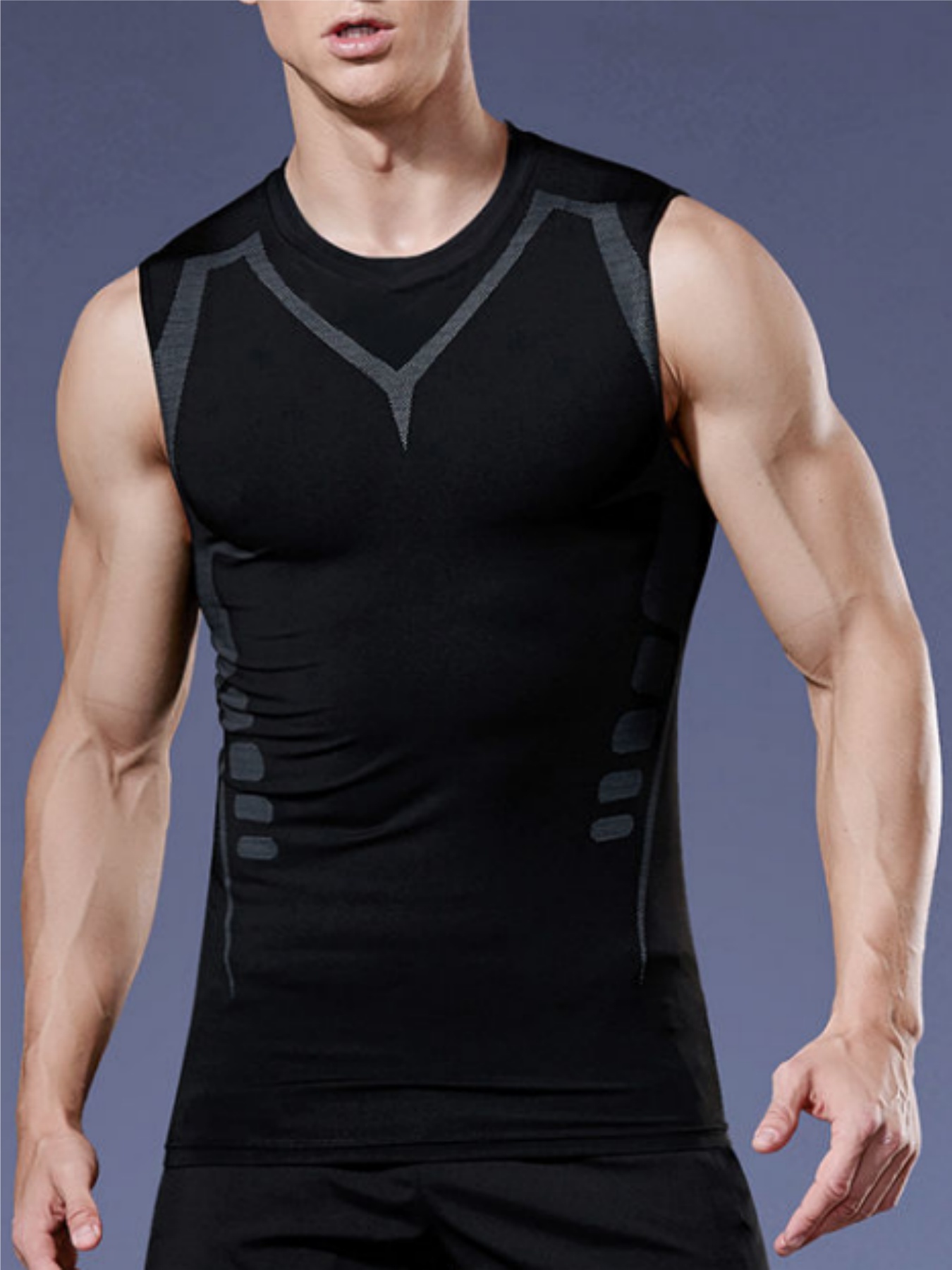T Shirt Tight Fit - Chaleco ajustado para hombre, camisa de