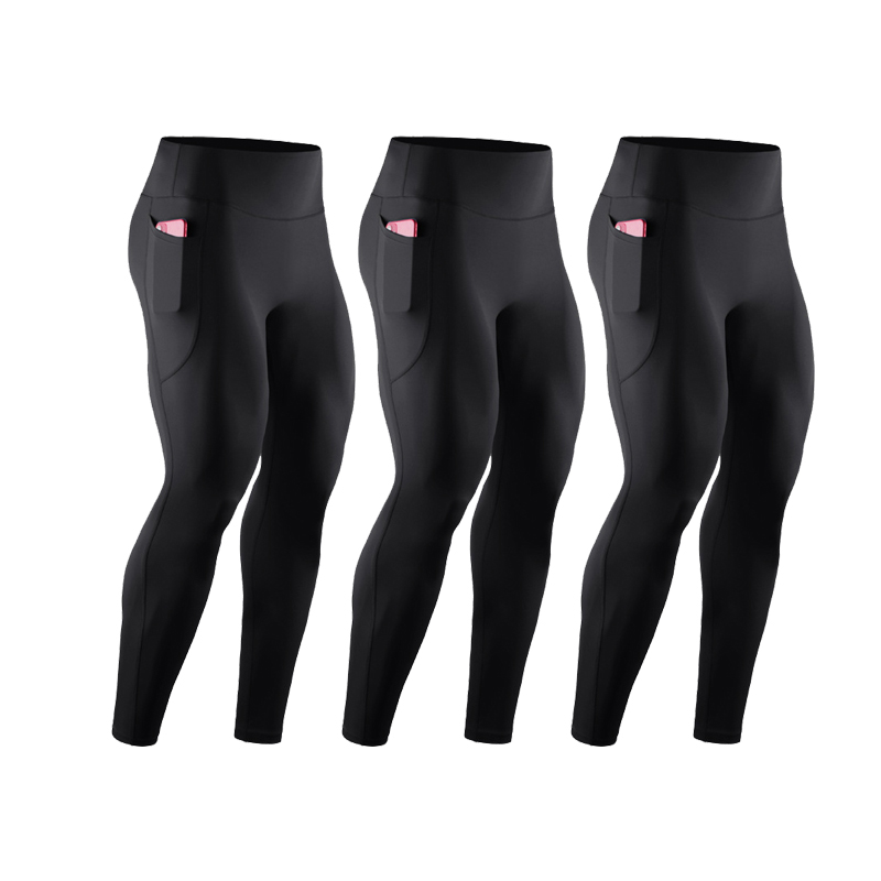 Compression Long Pant - 3 Pantalones de Compresión de Cintura