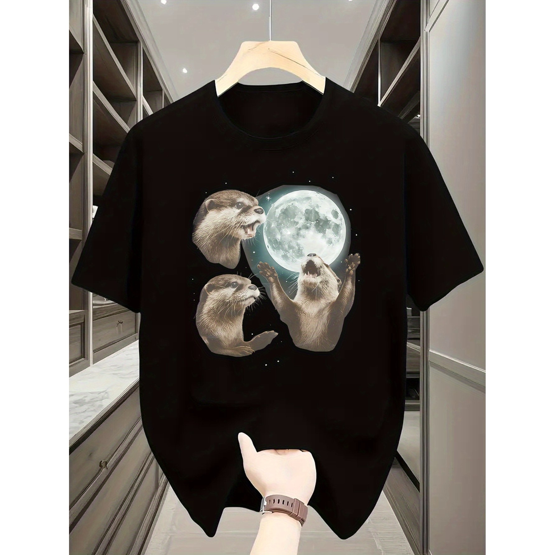 Camiseta gráfica Playful Otter - Undershirt Crew Neck reseña y precio