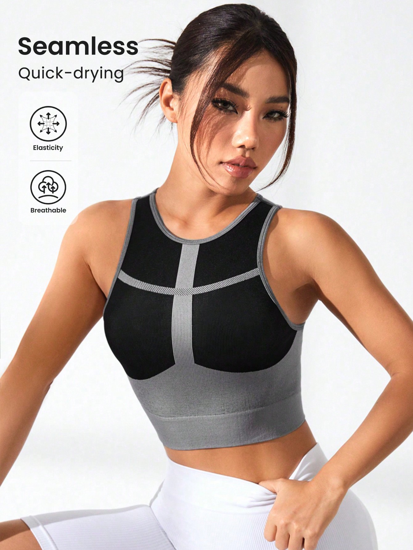 Top corto acanalado con bloque - Tank Top Ribbed reseña y precio