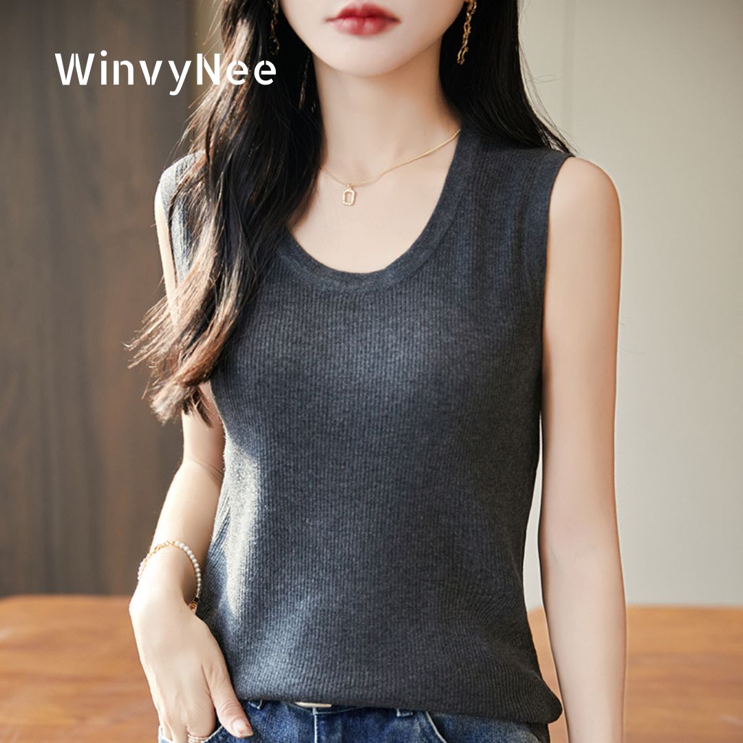 WinvyNee - Camiseta sin mangas - Tank Top Ribbed reseña y precio