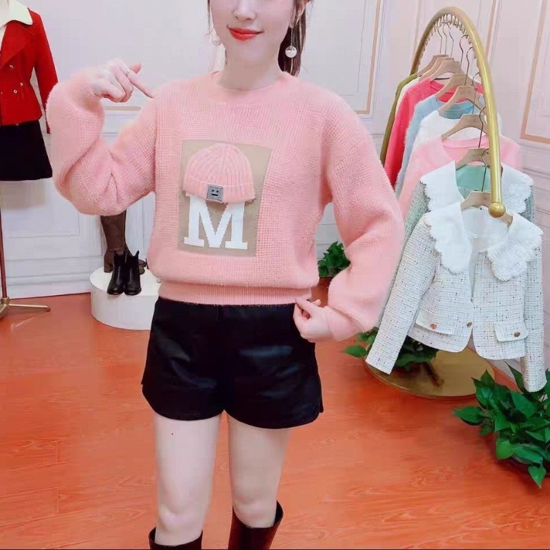 Suéter de manga larga con letr - Undershirt Crew Neck reseña y precio