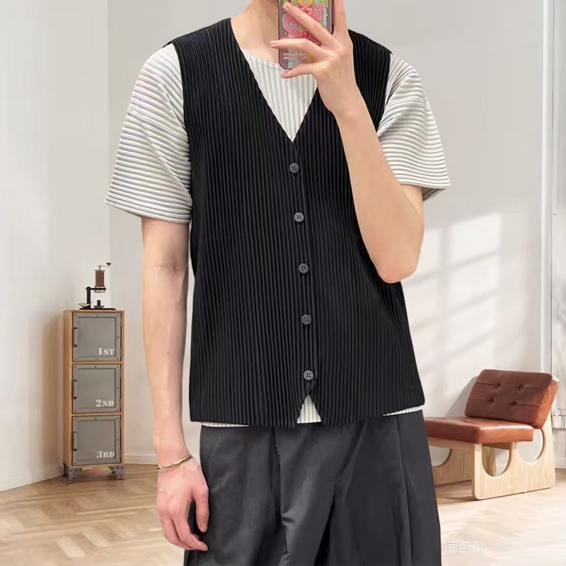 Miyake-Camiseta interior plisa - Undershirt Crew Neck reseña y precio