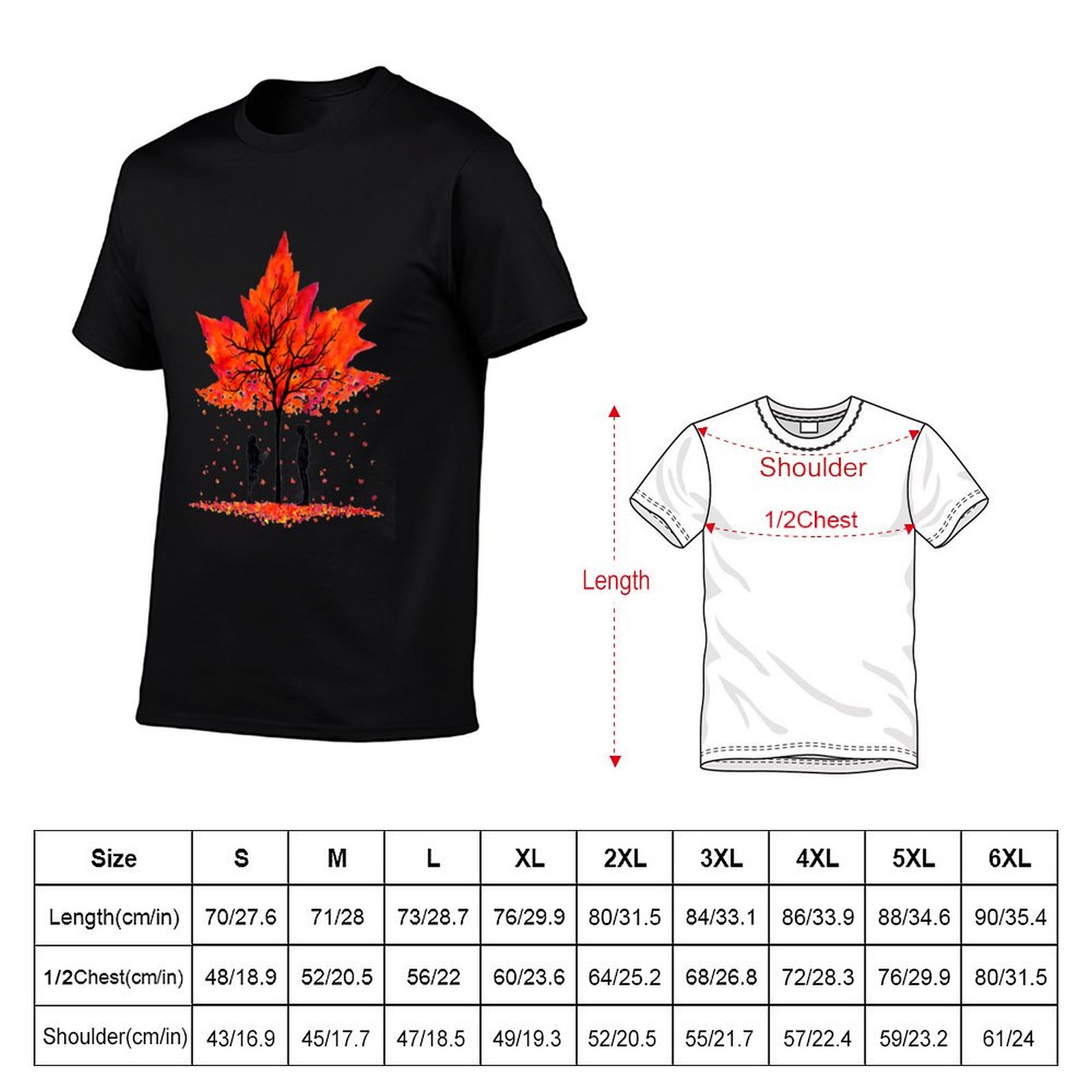Camiseta Love under the Maple  - Undershirt Crew Neck reseña y precio